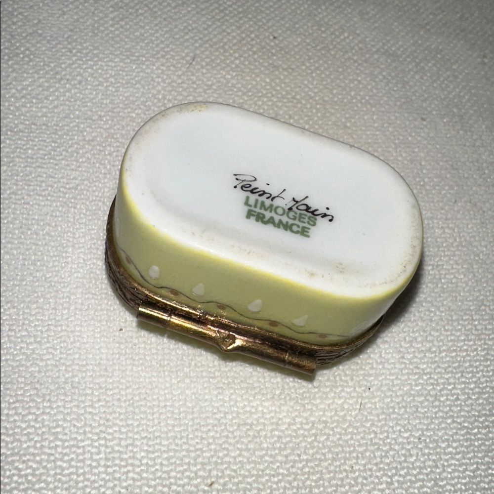 Limoges Yellow Floral Porcelain Box - Picture 3 of 3